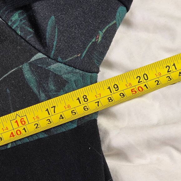 Zara Man Floral Bomber Jacket Mens M Black Green Zip Up Lightweight Causal - Picture 6 of 8